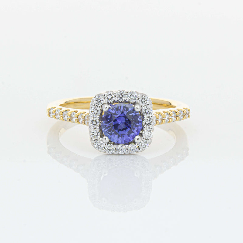 18ct Yellow Gold .83ct Sapphire & Diamond Manhattan Ring-Ring-Walker & Hall