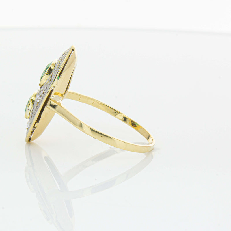 Deja Vu 15ct Yellow Gold .90ct Emerald & Diamond Ring-Ring-Walker & Hall