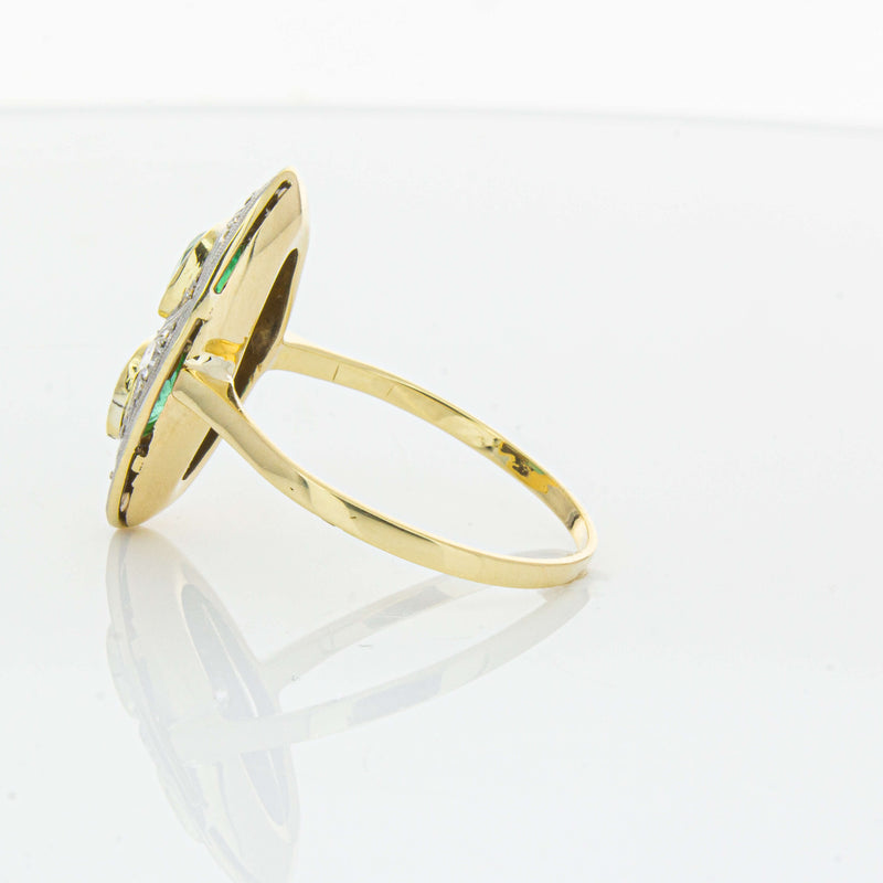 Deja Vu 15ct Yellow Gold .90ct Emerald & Diamond Ring-Ring-Walker & Hall