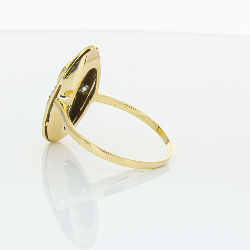 Deja Vu 15ct Yellow Gold .90ct Emerald & Diamond Ring-Ring-Walker & Hall