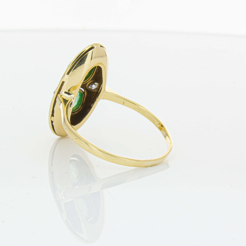 Deja Vu 15ct Yellow Gold .90ct Emerald & Diamond Ring-Ring-Walker & Hall