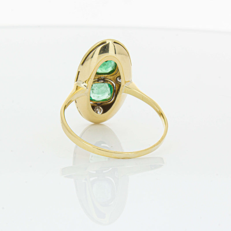 Deja Vu 15ct Yellow Gold .90ct Emerald & Diamond Ring-Ring-Walker & Hall