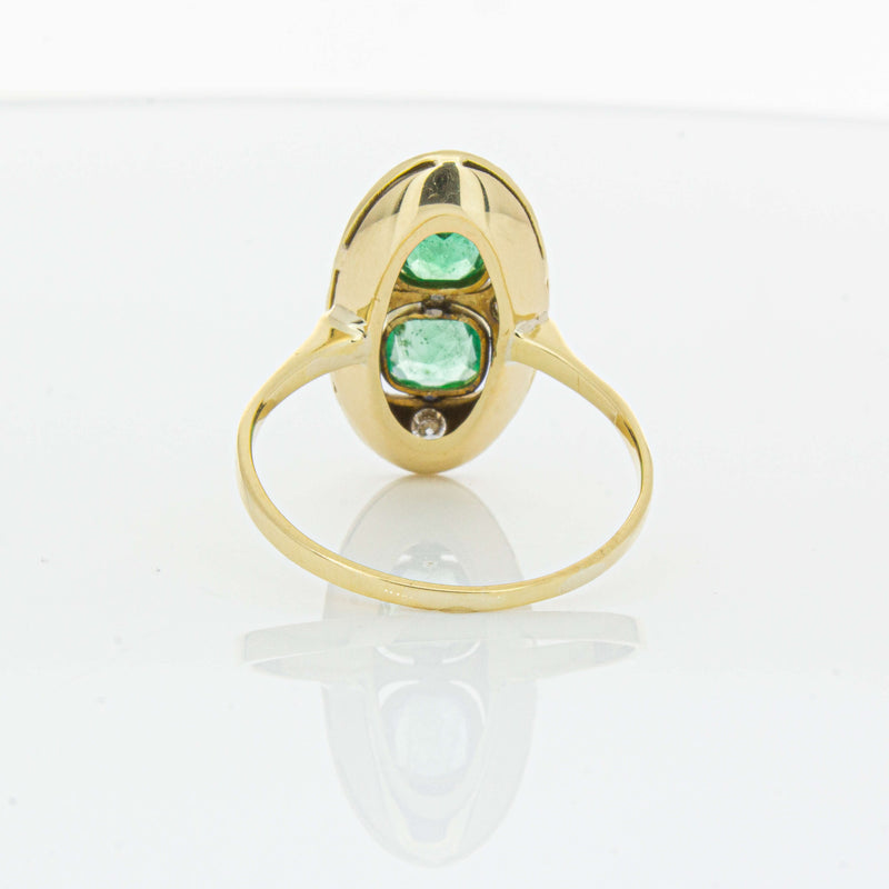 Deja Vu 15ct Yellow Gold .90ct Emerald & Diamond Ring-Ring-Walker & Hall