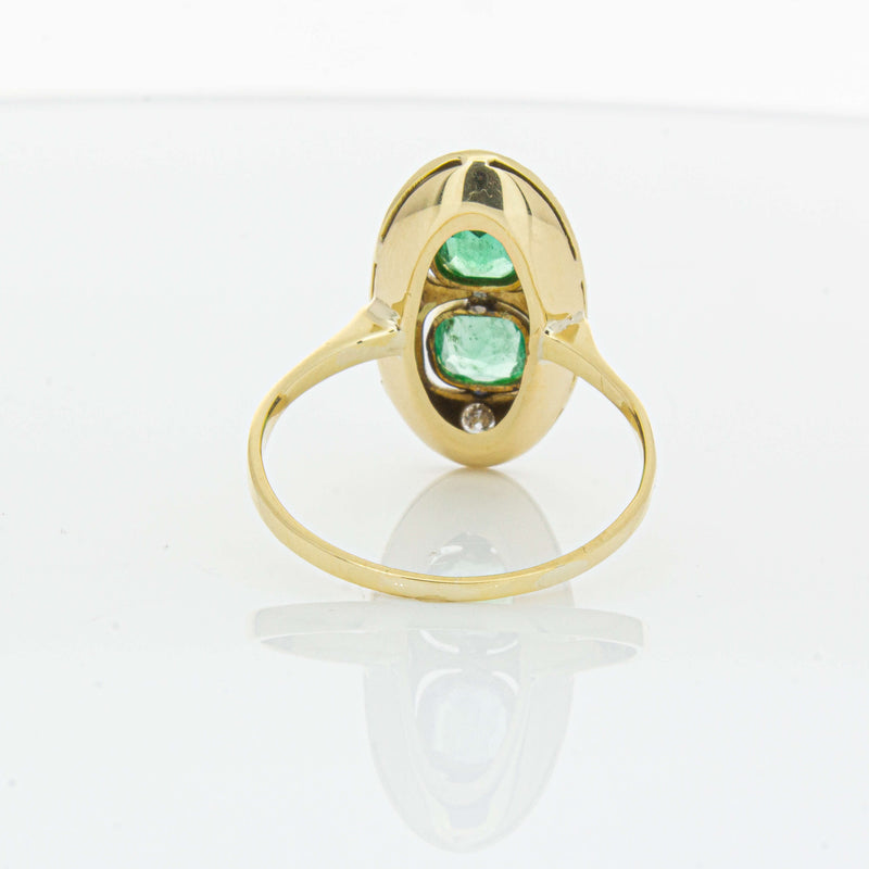 Deja Vu 15ct Yellow Gold .90ct Emerald & Diamond Ring-Ring-Walker & Hall