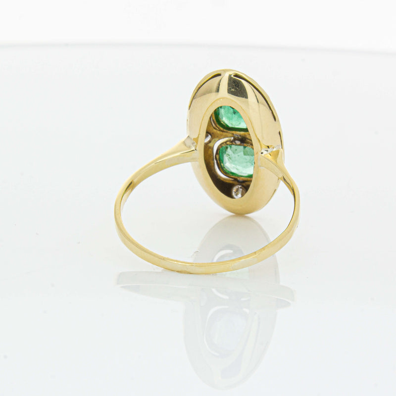 Deja Vu 15ct Yellow Gold .90ct Emerald & Diamond Ring-Ring-Walker & Hall