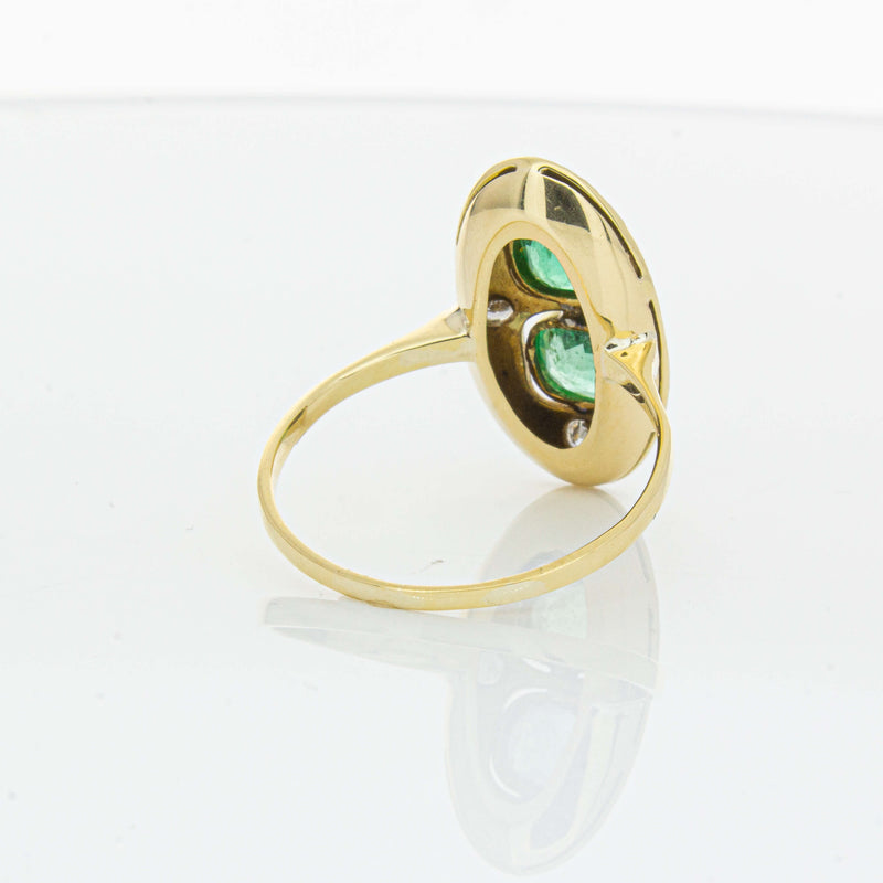 Deja Vu 15ct Yellow Gold .90ct Emerald & Diamond Ring-Ring-Walker & Hall