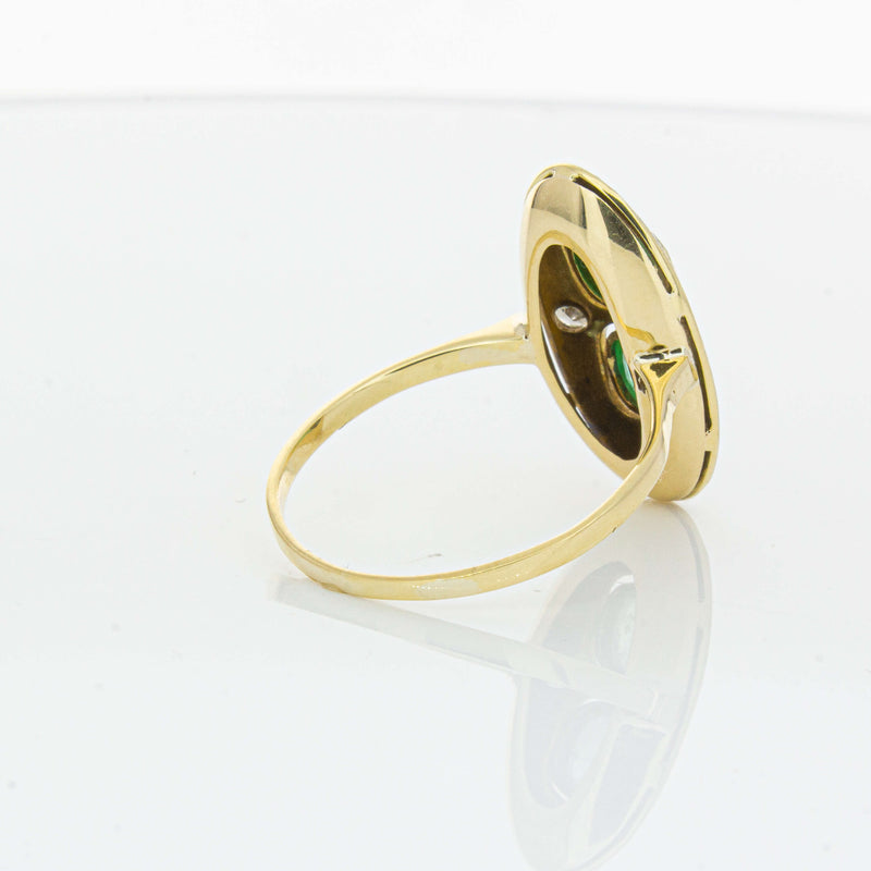 Deja Vu 15ct Yellow Gold .90ct Emerald & Diamond Ring-Ring-Walker & Hall