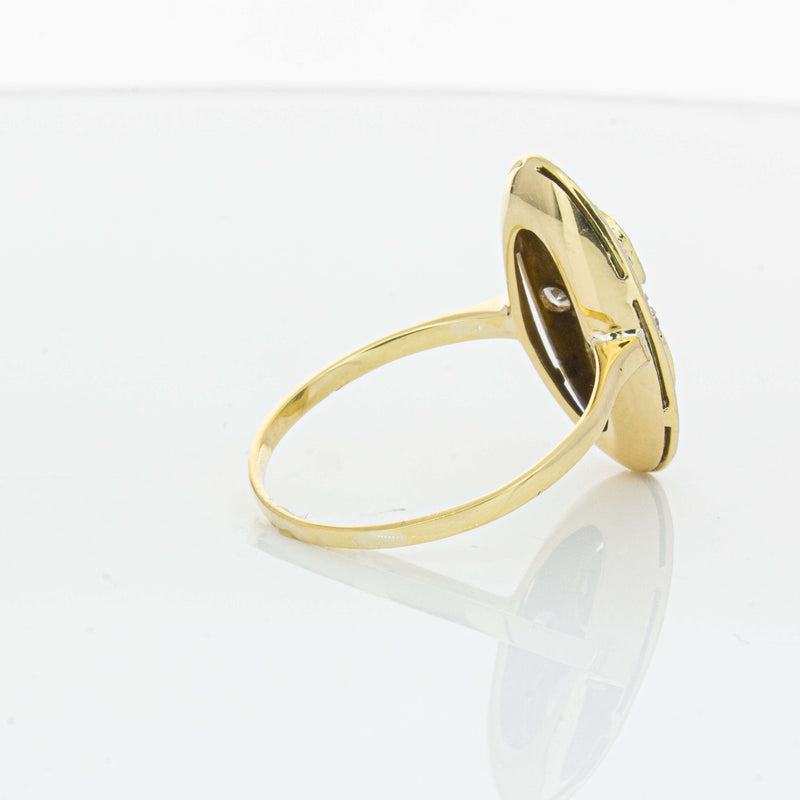 Deja Vu 15ct Yellow Gold .90ct Emerald & Diamond Ring-Ring-Walker & Hall