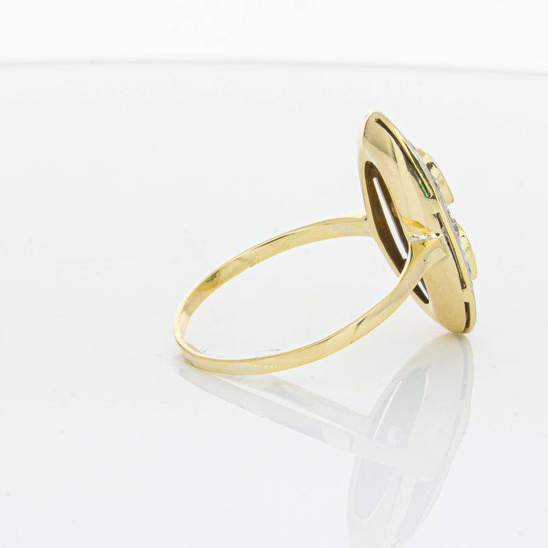 Deja Vu 15ct Yellow Gold .90ct Emerald & Diamond Ring-Ring-Walker & Hall