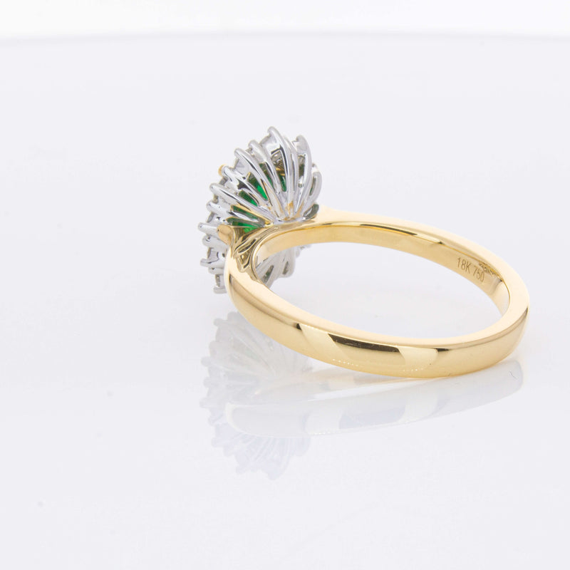 18ct Yellow Gold 1.40ct Emerald & Diamond Belle Ring-Ring-Walker & Hall