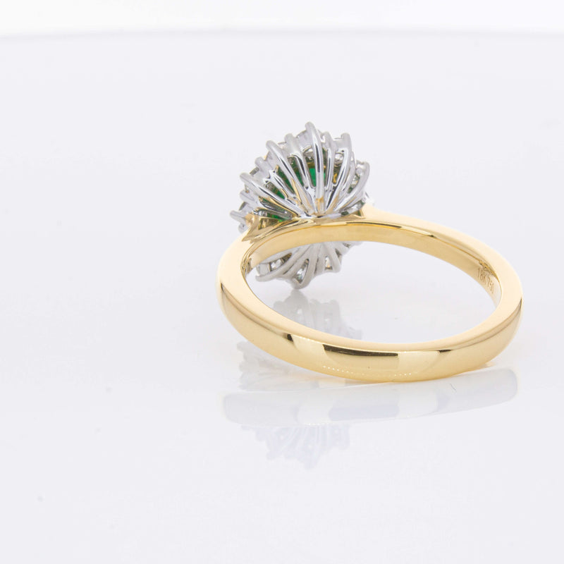 18ct Yellow Gold 1.40ct Emerald & Diamond Belle Ring-Ring-Walker & Hall