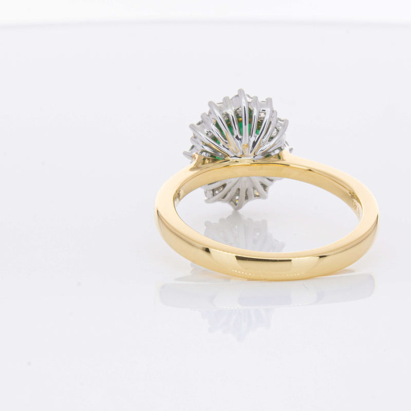 18ct Yellow Gold 1.40ct Emerald & Diamond Belle Ring-Ring-Walker & Hall