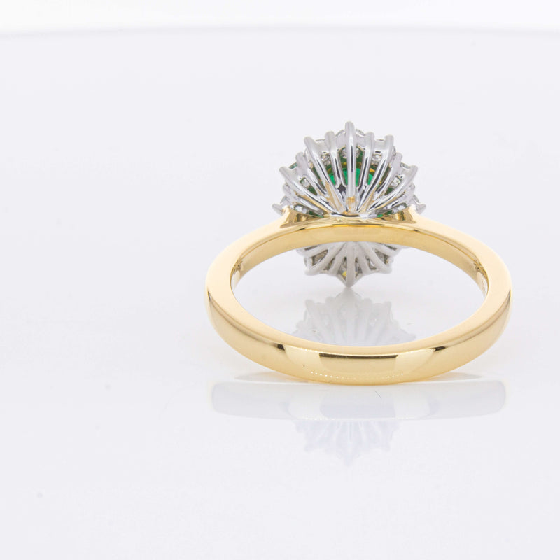 18ct Yellow Gold 1.40ct Emerald & Diamond Belle Ring-Ring-Walker & Hall