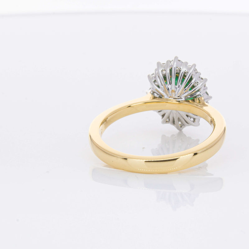 18ct Yellow Gold 1.40ct Emerald & Diamond Belle Ring-Ring-Walker & Hall