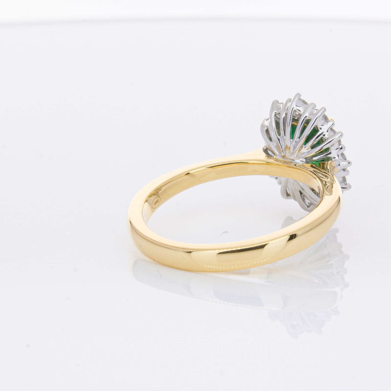 18ct Yellow Gold 1.40ct Emerald & Diamond Belle Ring-Ring-Walker & Hall