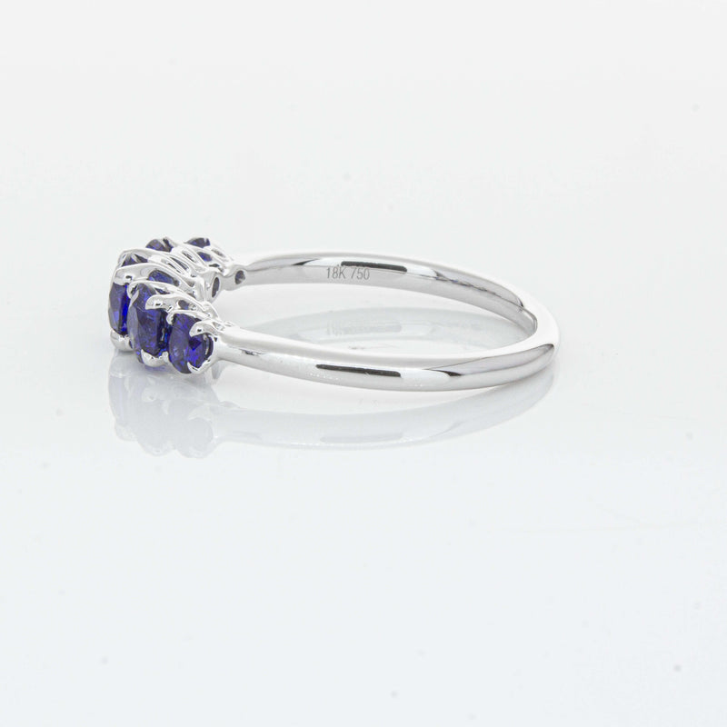 18ct White Gold Five Stone Sapphire Octavia Ring-Ring-Walker & Hall