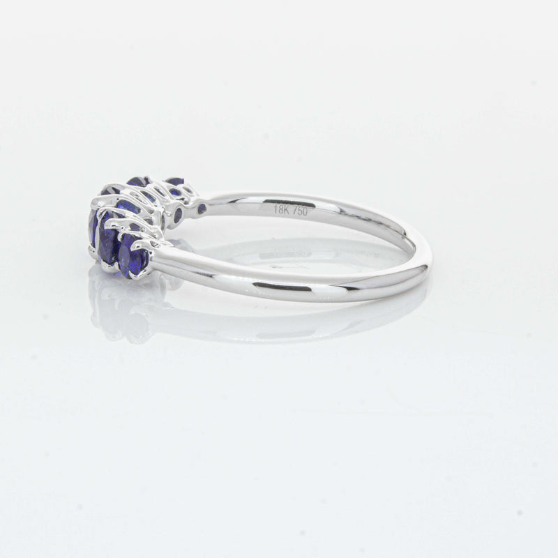 18ct White Gold Five Stone Sapphire Octavia Ring-Ring-Walker & Hall