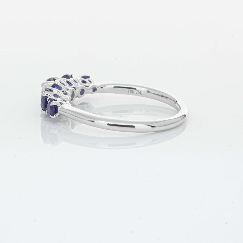 18ct White Gold Five Stone Sapphire Octavia Ring-Ring-Walker & Hall