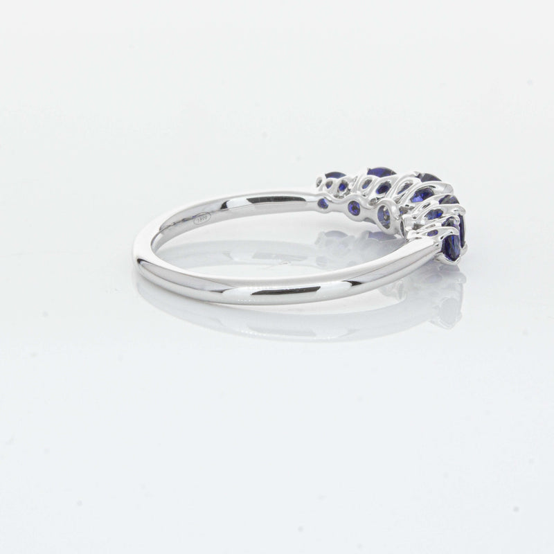 18ct White Gold Five Stone Sapphire Octavia Ring-Ring-Walker & Hall