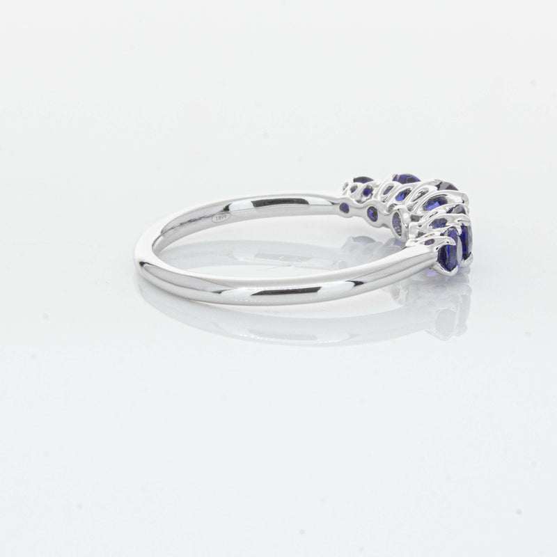 18ct White Gold Five Stone Sapphire Octavia Ring-Ring-Walker & Hall
