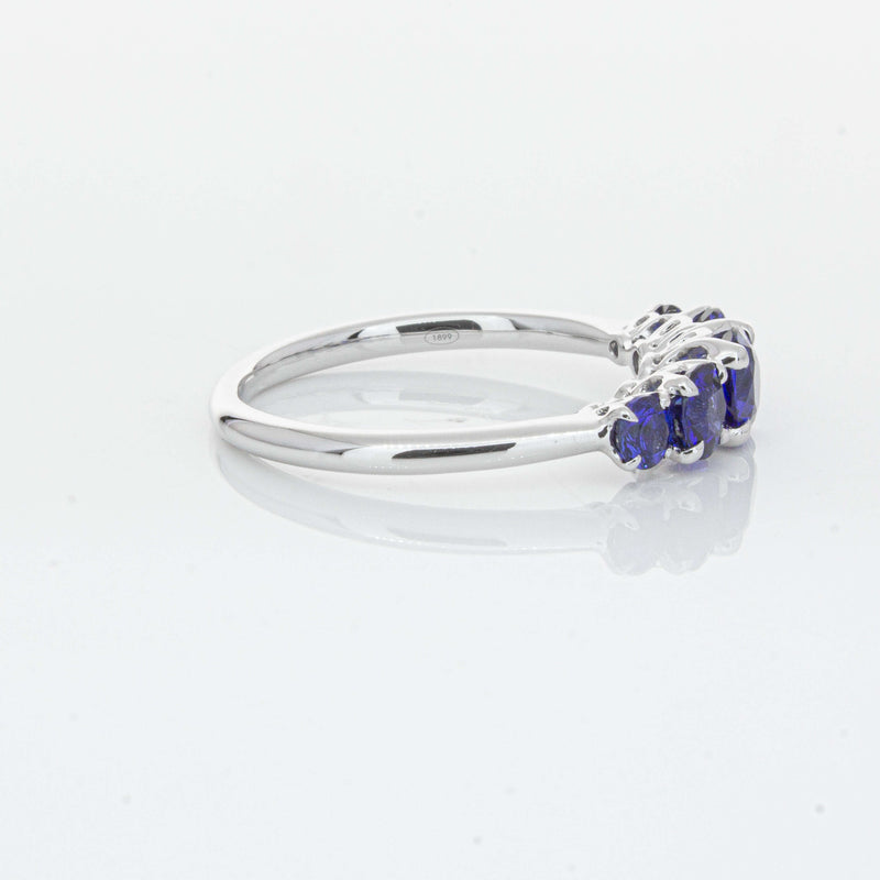 18ct White Gold Five Stone Sapphire Octavia Ring-Ring-Walker & Hall