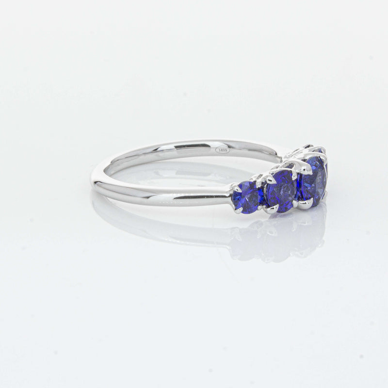 18ct White Gold Five Stone Sapphire Octavia Ring-Ring-Walker & Hall