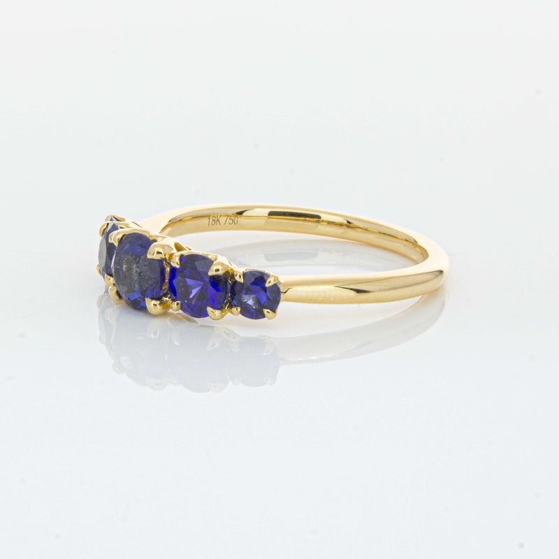 18ct Yellow Gold Five Stone Sapphire Octavia Ring-Ring-Walker & Hall