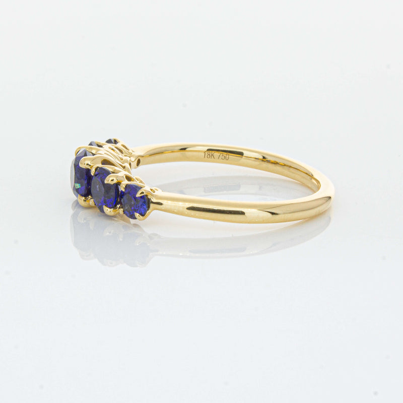 18ct Yellow Gold Five Stone Sapphire Octavia Ring-Ring-Walker & Hall