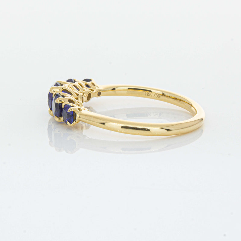 18ct Yellow Gold Five Stone Sapphire Octavia Ring-Ring-Walker & Hall