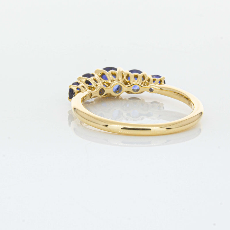 18ct Yellow Gold Five Stone Sapphire Octavia Ring-Ring-Walker & Hall