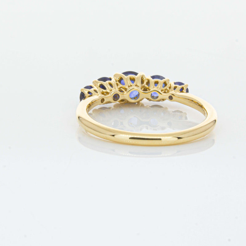 18ct Yellow Gold Five Stone Sapphire Octavia Ring-Ring-Walker & Hall
