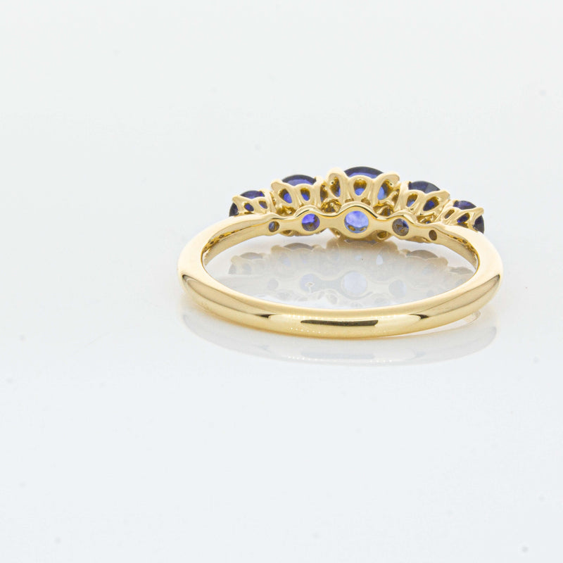 18ct Yellow Gold Five Stone Sapphire Octavia Ring-Ring-Walker & Hall
