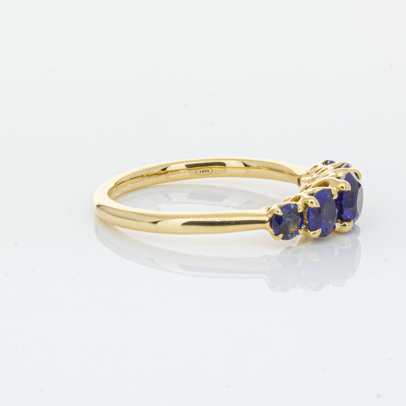 18ct Yellow Gold Five Stone Sapphire Octavia Ring-Ring-Walker & Hall