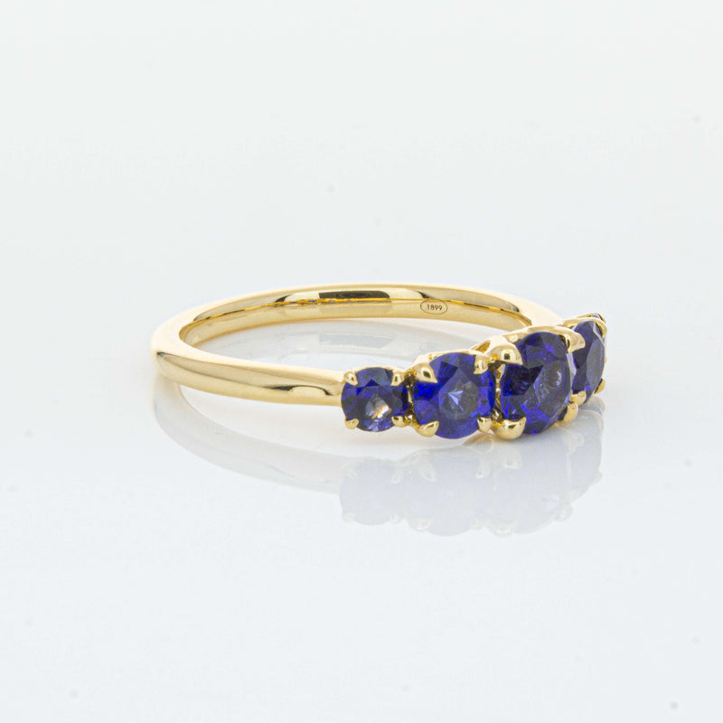 18ct Yellow Gold Five Stone Sapphire Octavia Ring-Ring-Walker & Hall