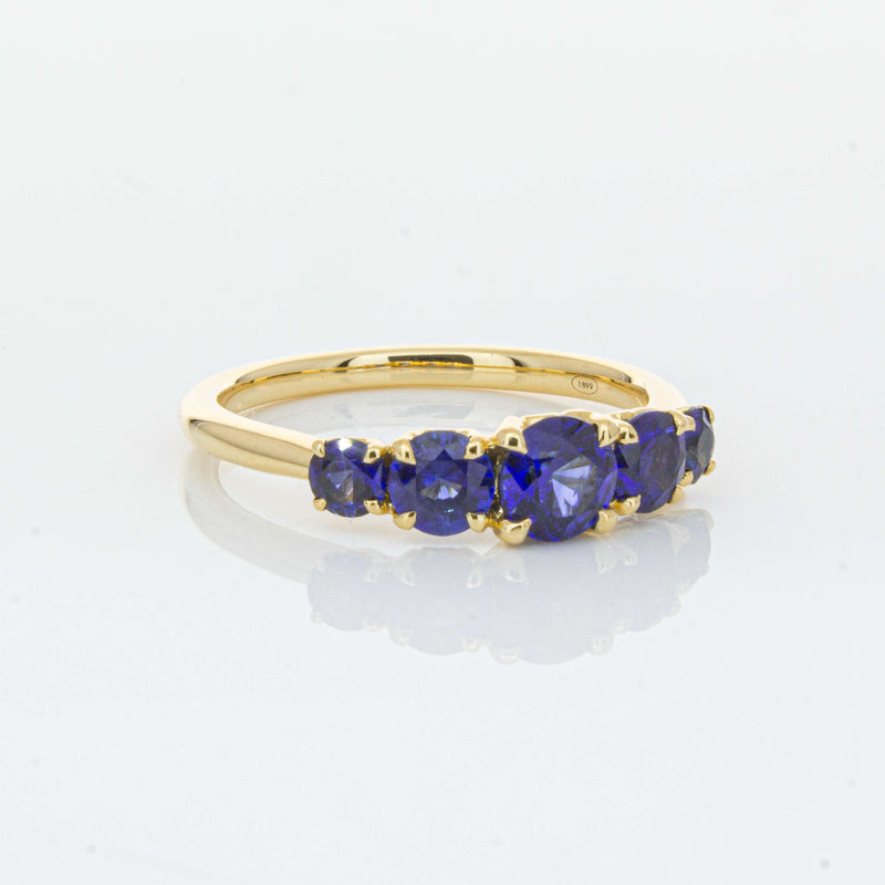 18ct Yellow Gold Five Stone Sapphire Octavia Ring-Ring-Walker & Hall