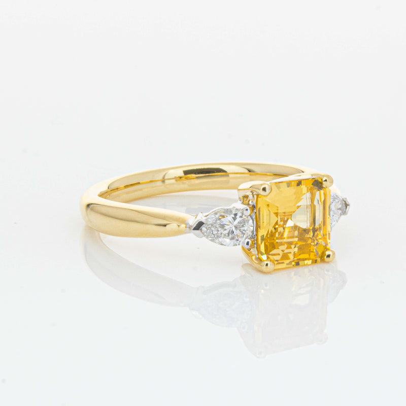 18ct Yellow Gold 1.58ct Golden Sapphire & Diamond Ayla Ring-Ring-Walker & Hall