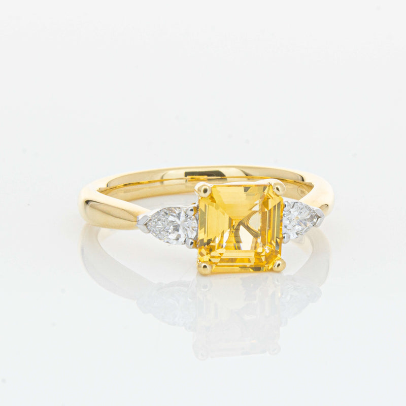 18ct Yellow Gold 1.58ct Golden Sapphire & Diamond Ayla Ring-Ring-Walker & Hall