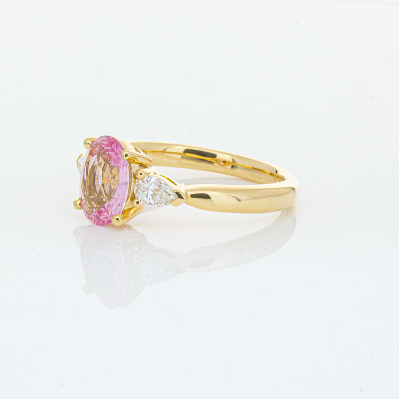 18ct Yellow Gold 1.68ct Pink Sapphire & Diamond Ayla Ring-Ring-Walker & Hall