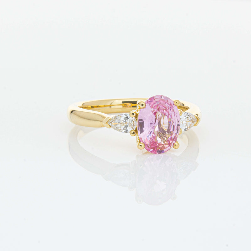 18ct Yellow Gold 1.68ct Pink Sapphire & Diamond Ayla Ring-Ring-Walker & Hall