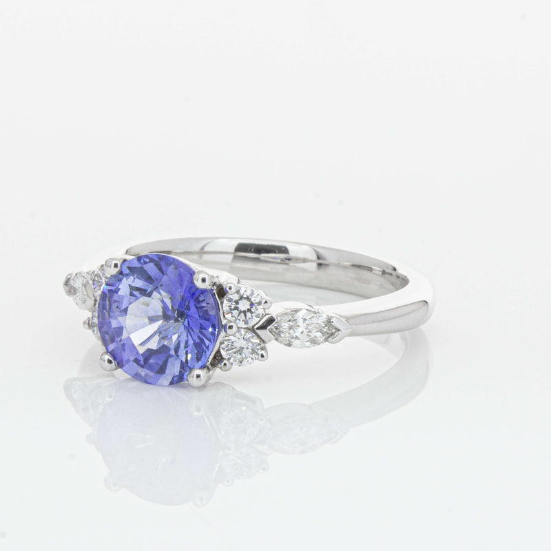 18ct White Gold 1.80ct Sapphire & Diamond Oriana Ring-Ring-Walker & Hall