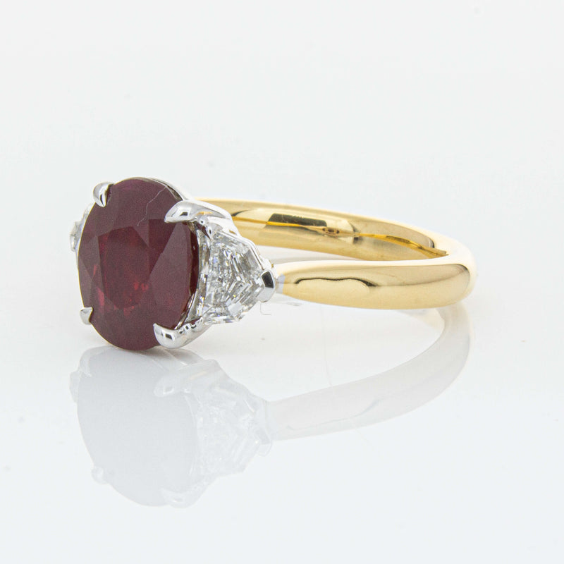 18ct Yellow Gold Ruby & Diamond Ring-Ring-Walker & Hall