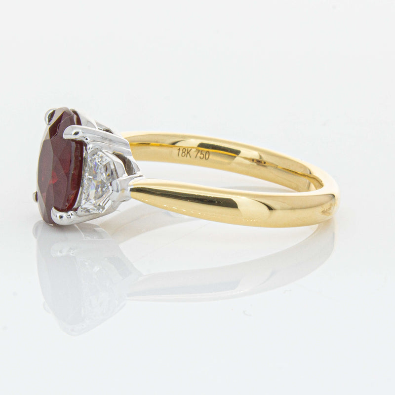 18ct Yellow Gold Ruby & Diamond Ring-Ring-Walker & Hall