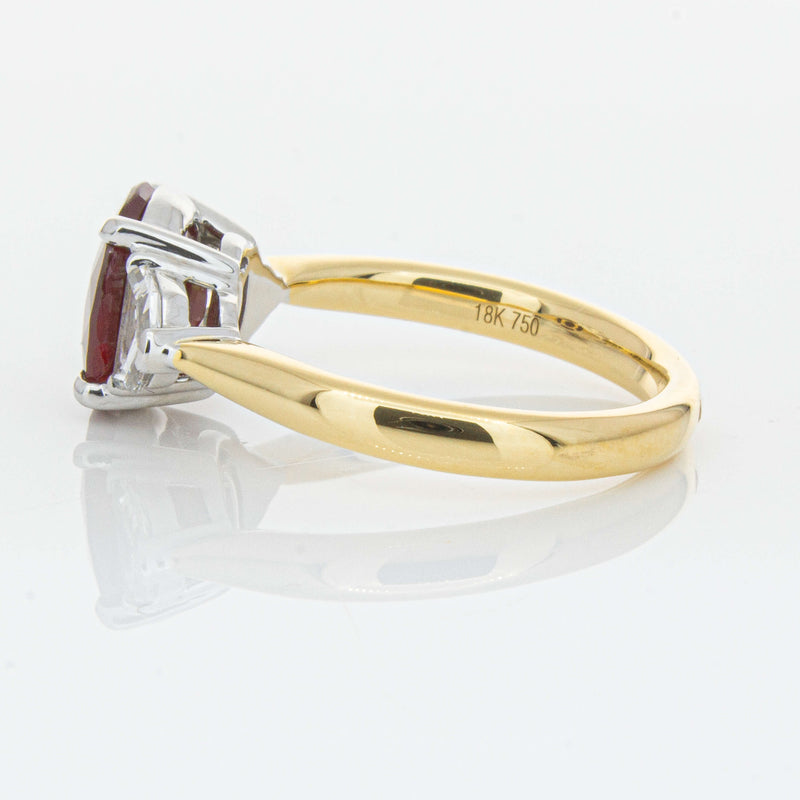 18ct Yellow Gold Ruby & Diamond Ring-Ring-Walker & Hall
