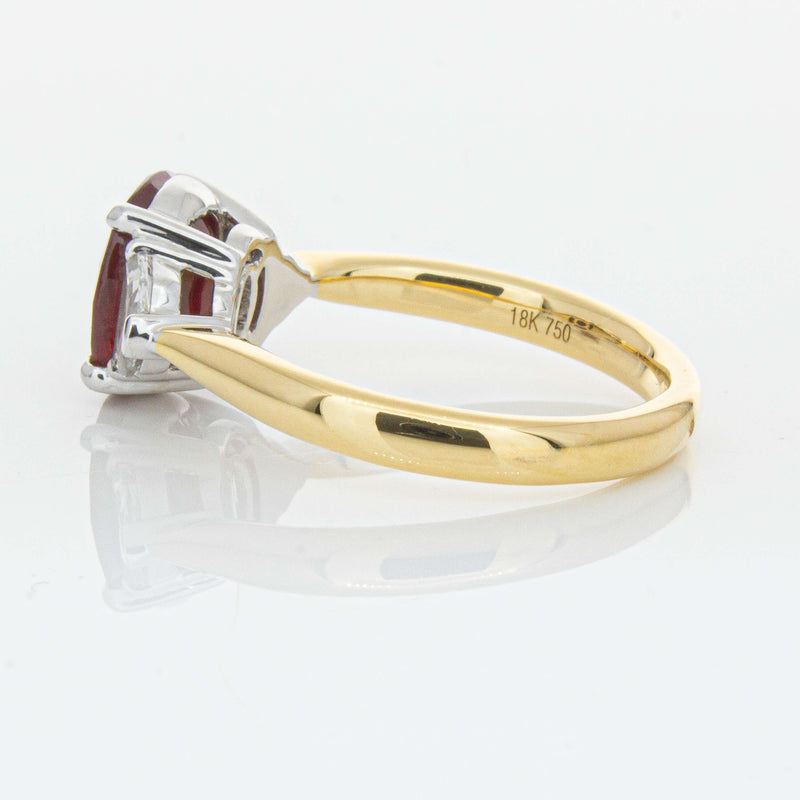 18ct Yellow Gold Ruby & Diamond Ring-Ring-Walker & Hall