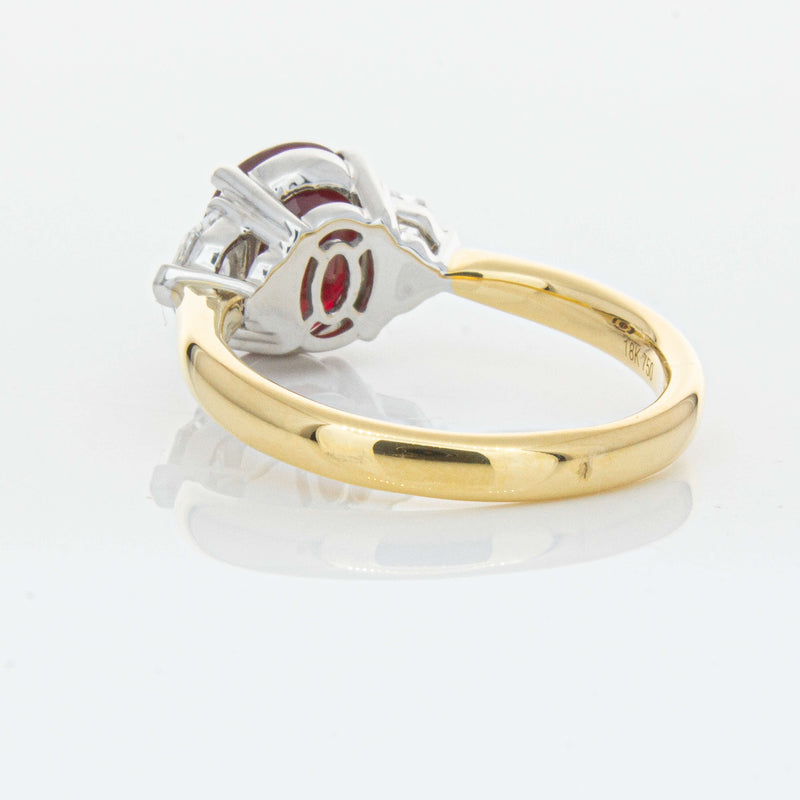 18ct Yellow Gold Ruby & Diamond Ring-Ring-Walker & Hall