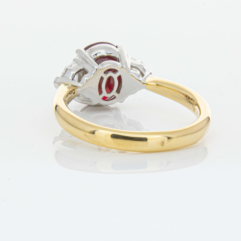 18ct Yellow Gold Ruby & Diamond Ring-Ring-Walker & Hall