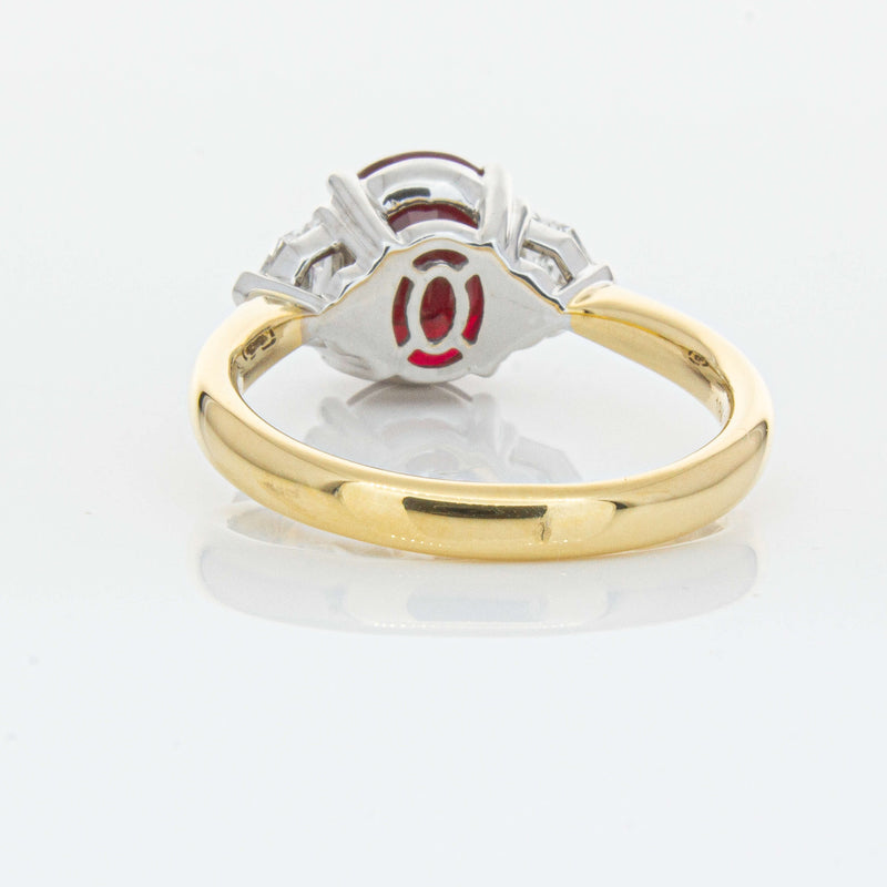 18ct Yellow Gold Ruby & Diamond Ring-Ring-Walker & Hall