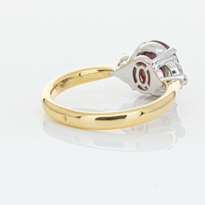 18ct Yellow Gold Ruby & Diamond Ring-Ring-Walker & Hall