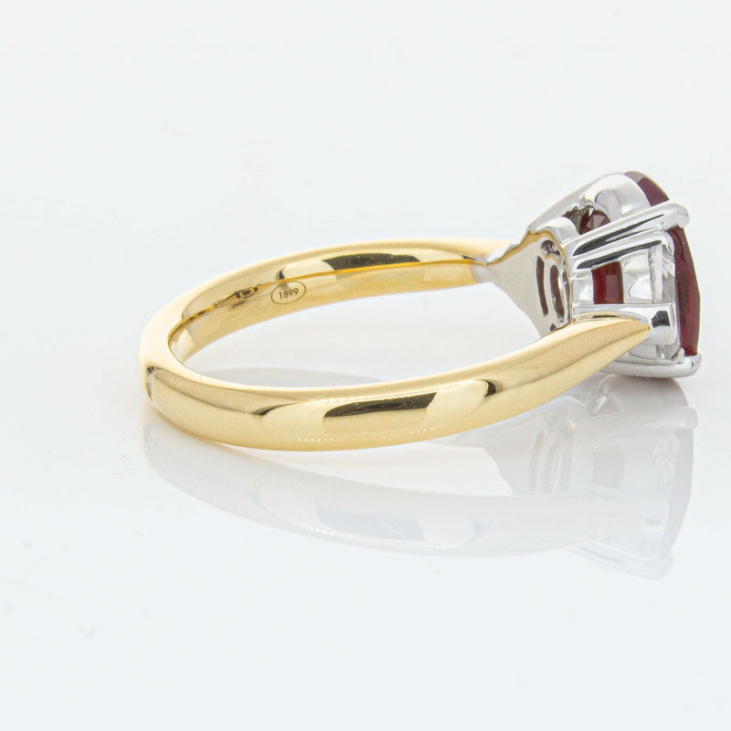 18ct Yellow Gold Ruby & Diamond Ring-Ring-Walker & Hall