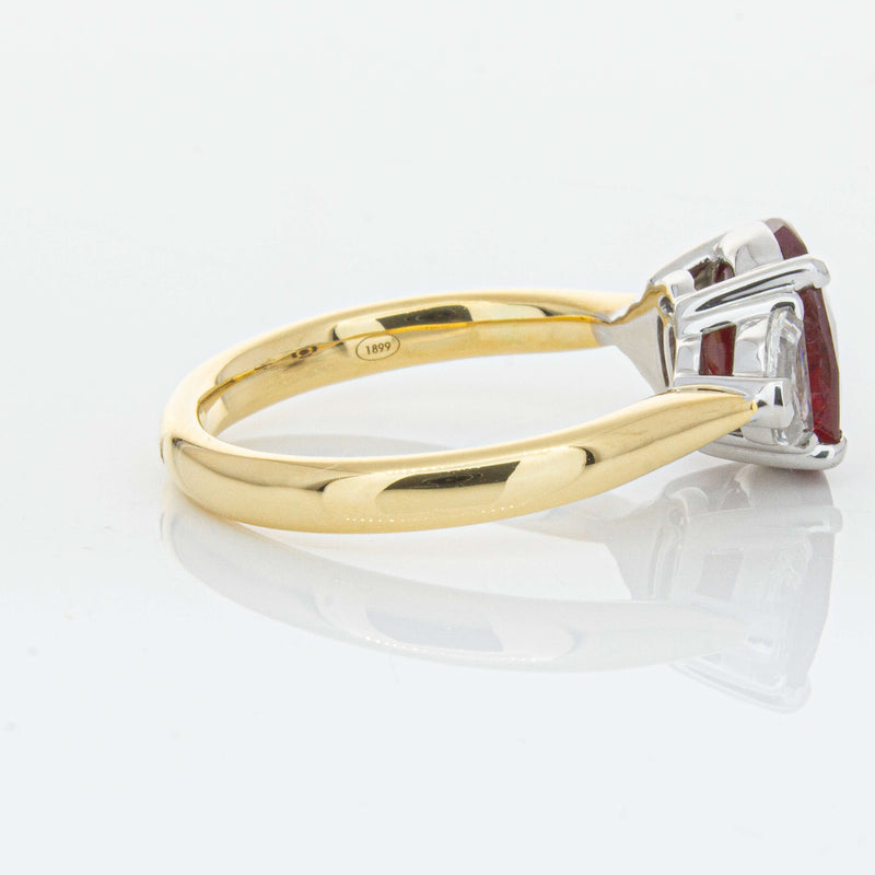 18ct Yellow Gold Ruby & Diamond Ring-Ring-Walker & Hall